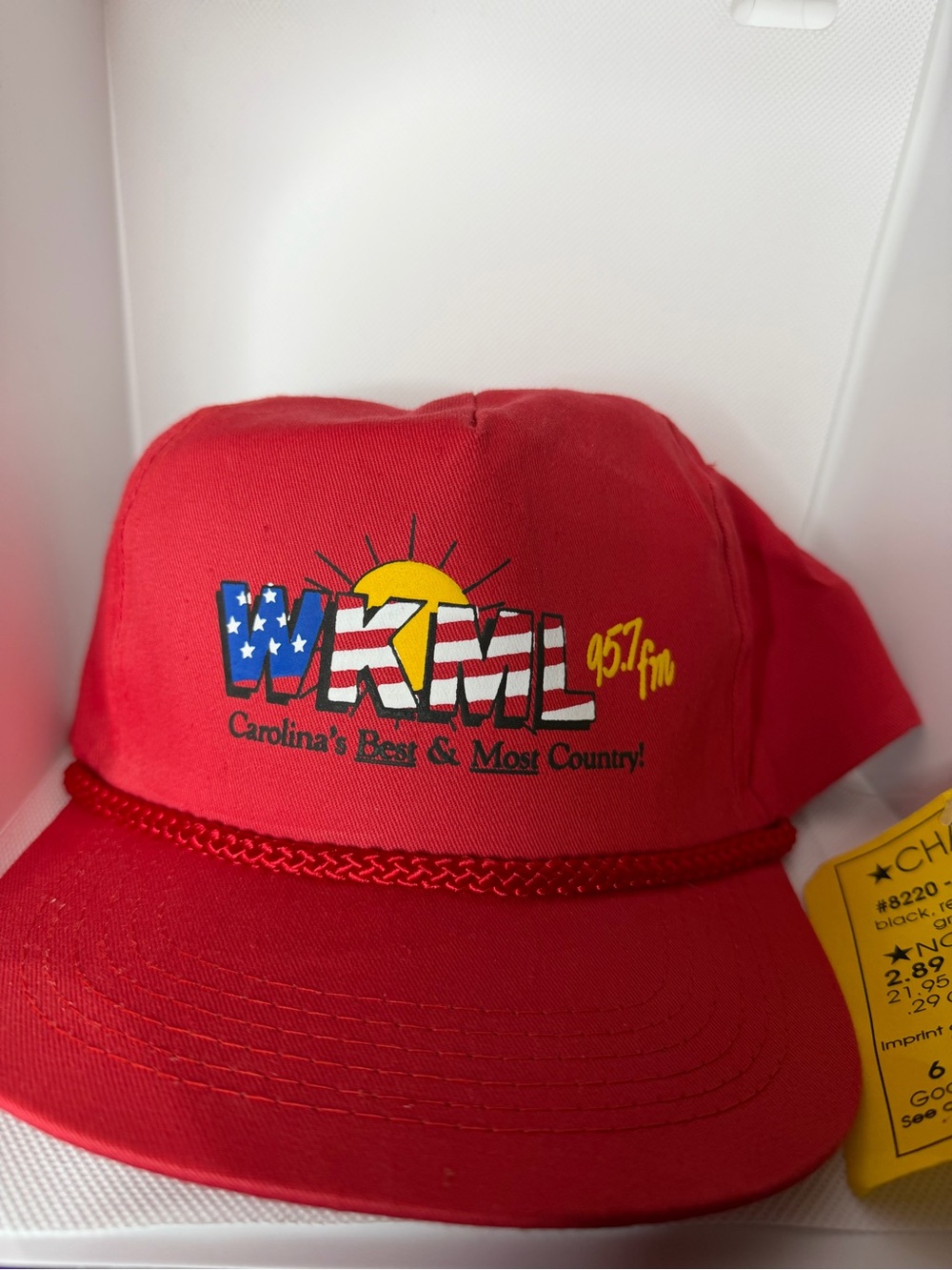 Vintage 1992 WKML 95.7 FM Country Radio Braided Rope Snapback Hat NEW W/TAGS